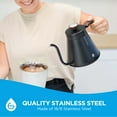 thumbnail image 5 of GROSCHE - MARRAKESH Goosneck Kettle Stovetop - Stainless Steel Pour Over Coffee Kettle Stovetop - Tea Kettle - Stovetop Gooseneck Kettle for Coffee Makers and Coffee Drippers, 34 OZ, Black, 5 of 9