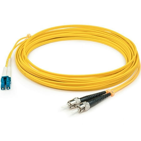 UPC: 0828765971096 | AddOn 1m LC (Male) to ST (Male) Yellow OS2 Duplex Fiber OFNR (Riser-Rated) Patch Cable