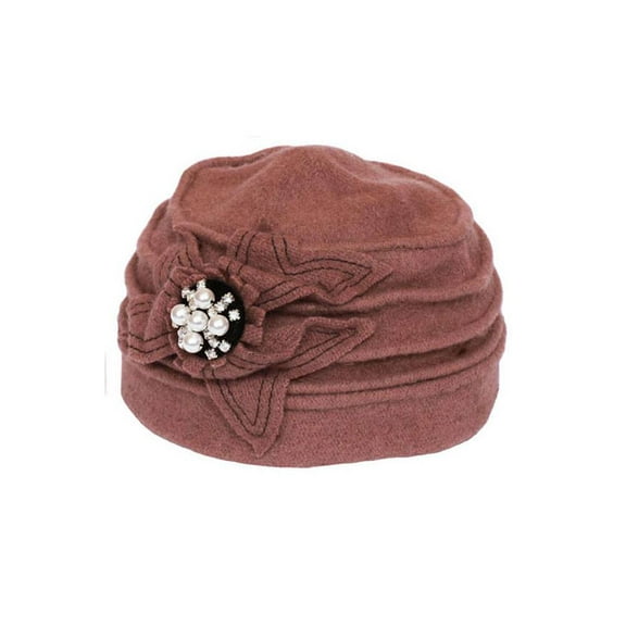 Ribbed Winter Cap with Bow - Light Brown