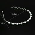thumbnail image 5 of Grofry Headband Korean Fashion Rhinestone Faux Pearl Wave Pattern Hairpin Hair Band Headband, 5 of 8