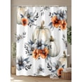 thumbnail image 4 of Fsddascl Thanksgiving Pumpkin Shower Curtain Set - Long 72" x 84" Washable Bathtub Curtain with 12 Hooks, Fall Orange Flowers Farm Waterproof Fabric Stall Shower Curtains for Bathroom/Bathtub Décor, 4 of 6