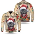 thumbnail image 3 of Merry Christmas Santa French Bulldog Scarf Twinkling Lights Xmas Holiday All Over Print 3D Baseball Jacket Dog Lover Gifts Bomber Jacket Softball - 00022, 3 of 6