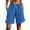 Blue, variant on Yievot Women's Casual Shorts 7 Inch Inseam Drawstring Elastic Waist Relaxed Fit Summer Beach Vacation Shorts