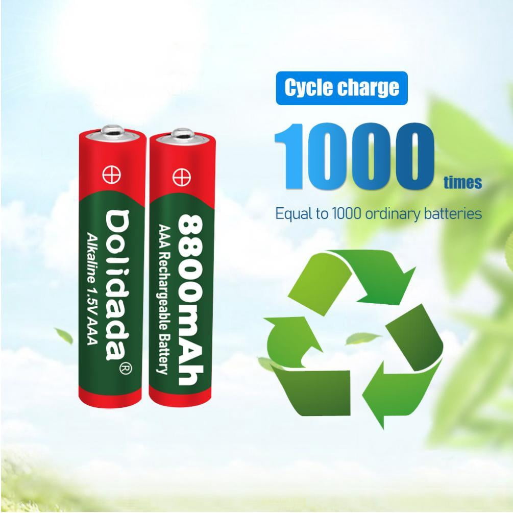 DFITO 16-Pack AAA Alkaline High-Performance Batteries, 1.5 Volt, Long-Lasting Power, Rechargeable,8800 mAh