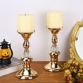 thumbnail image 5 of Gold Metal Pillar Candlestick Holders Vintage Pillar Candle Holders Elegant Metal Crystal Pillar Candle Stands, 5 of 10