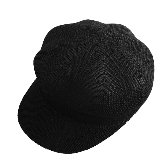 Gorro tipo boina informal para mujer, sombrero de sol con malla de protección solar, boina octogonal de punto calada para viajes, senderismo, uso diario, ajustable con cordón, estilo Newsboy Bakerboy