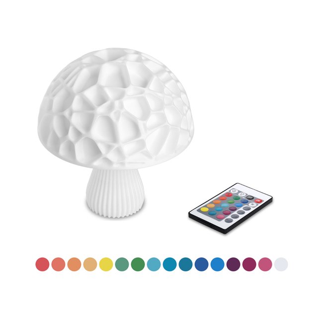 Lámpara De Mesa En Forma De Hongo Con Impresión 3D Lámpara De Noche De 16 Colores Ajustables Lámpara Recargable Con Cable Usb Control Remoto Speravity HA016326-00