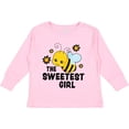 thumbnail image 3 of Inktastic The Sweetest Girl with Bee and Honey Combs Boys or Girls Long Sleeve Toddler T-Shirt, 3 of 5