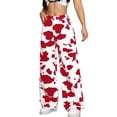 thumbnail image 5 of felwors Women's Cow Print Jeans High Waisted Straight Leg Denim Pants with Pockets, Western Cowgirl Outfit for Casual & Party Wear (Red, XXXXXL), 5 of 6