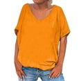 thumbnail image 1 of Timegard Womens Tops V Neck Short Sleeve Loose Blouse Summer Solid Color Casual Comfy Tops Basic Tee, 1 of 5