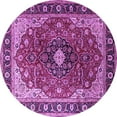 thumbnail image 1 of Ahgly Company Indoor Round Medallion Purple Traditional Area Rugs, 6' Round, 1 of 4