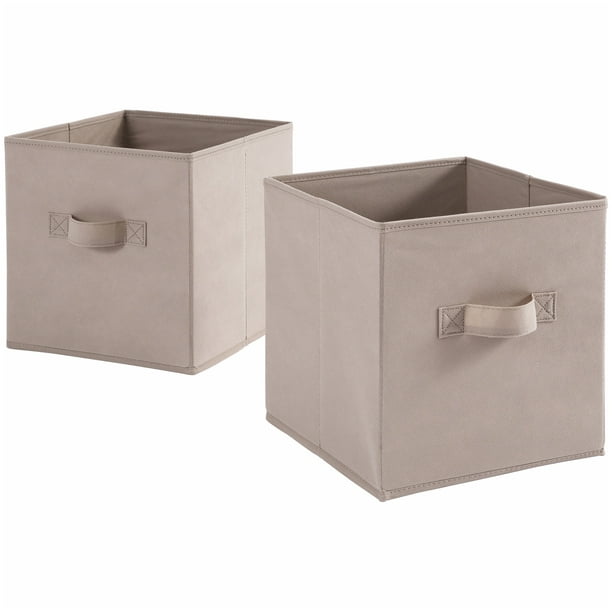Mainstays Collapsible Fabric Storage Cube, Set of 2 , Multiple Colors ...