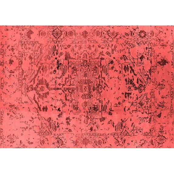 Ahgly Company Indoor Rectangle Oriental Red Industrial Area Rugs, 7' x 9'