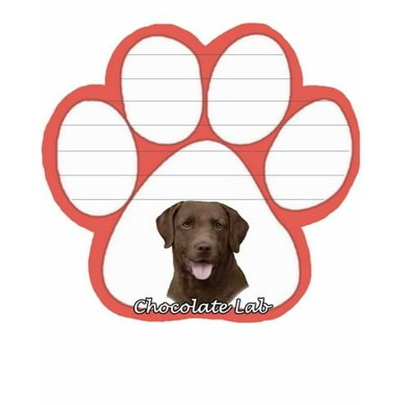 Labrador Notepad - Chocolate Labrador Dog Paw Magnetic Note Pad