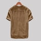 thumbnail image 5 of Men's Short-sleeved Solid Color Cotton And Linen Shirt, 5 of 5