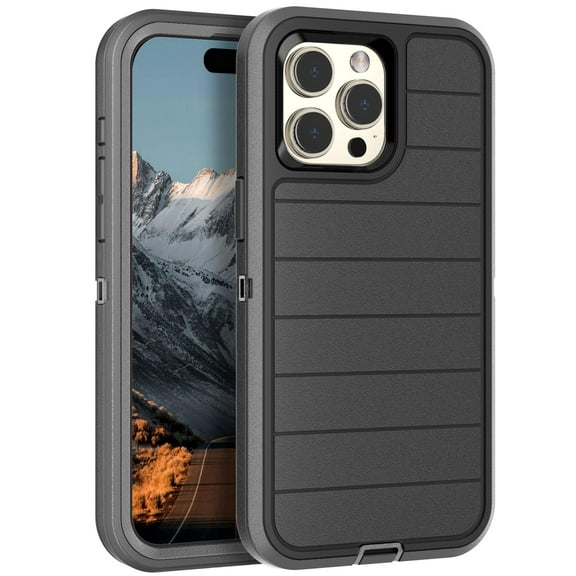 Petocase for iPhone 15 Pro Max Case,Heavy Duty 3-Layer[Shockproof][Dropproof][Dust-Proof] Durable Military Grade Full Body Rugged Protection Cover Case for iPhone 15 Pro Max,Black