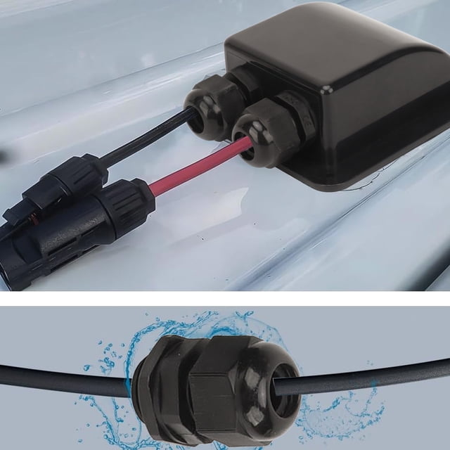 Solar Double Cable Entry Gland Box,Solar Entry Housing for RVs, Boats, Yacht, Roofs