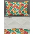 thumbnail image 3 of Fitness Comforter & Sham Bedding Set, Healthy Lifestyle Colorful Spots Green Tea Cereals Water Walks Retro, 3 pcs Duvet Set Microfiber Filling Quilt, 5 Sizes, Multicolor, by Ambesonne, 3 of 4
