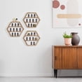 thumbnail image 3 of 3 Pcs Essential Oil Nail Polish Storage Shelf, Hexagon Floating Shelf Wall Mount, 3 of 7