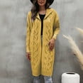 thumbnail image 2 of Arlun Aran Cardigan Sweaters for Women Oversized Cable Knit Open Front Hooded Cardigans Coats Solid Color Long Sweater Coats Fashion Winter Warm Outwear Yellow XL, 2 of 5