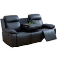 thumbnail image 2 of Aukfa 3 Seater Recliner Sofa Chair with Cupholder for Living Room, Power Home Theater Seating, Black, 2 of 10
