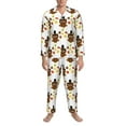 thumbnail image 3 of Fotbe Colorful maple leaf owl Pattern Long Sleeve Pajama Set for Men,Sleepwear Set,2-piece Loungewear Set,Soft PJs Comfy Nightwear with Pockets-XX-Large, 3 of 7