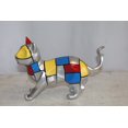 thumbnail image 2 of Nifao Geometric Themed Standing Cat colorful Resin Statue – Home Decor Sculpture, 12"L x 4"W x 9"H, 2 of 12