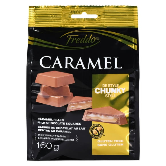 Freddo Chunky Caramel Filled Milk Chocolate Squares 160g, Freddo Chunky Milk Chocolate Caramel Squares 160g