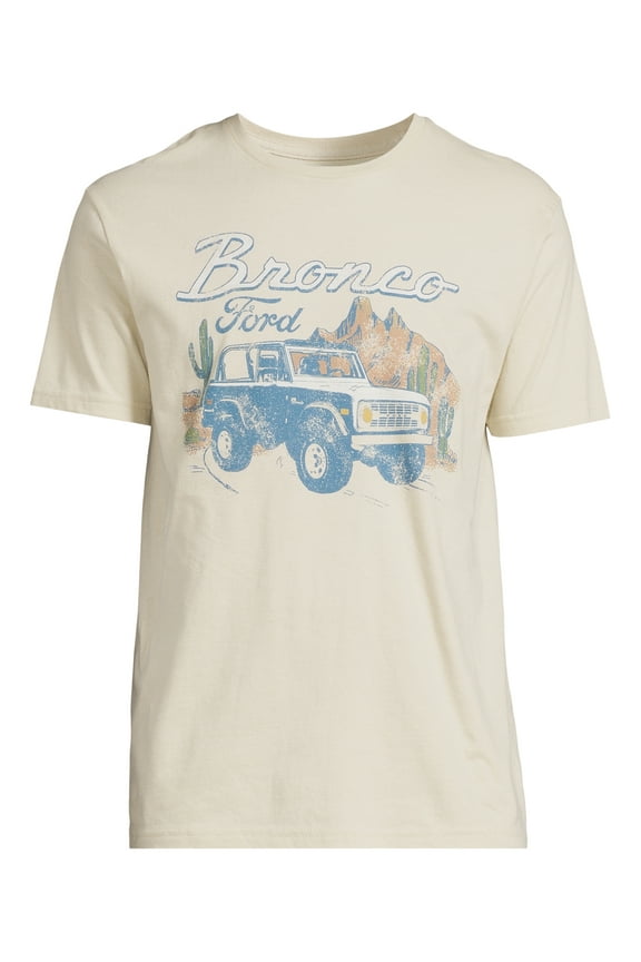 Bronco Men's and Big Men's Graphic Tee with Short Sleeves, Sizes S-3XL