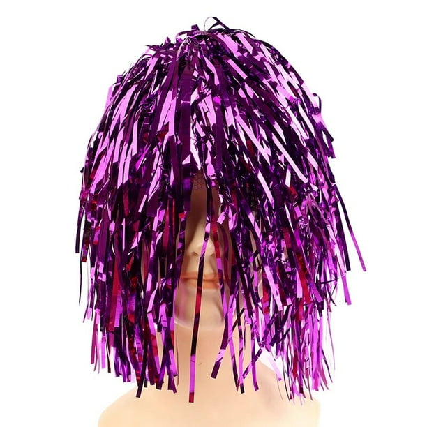 Pelucas de oropel de aluminio para disfraz, sombrero brillante divertido, accesorios metálicos para el cabello para fiesta, Carnaval, mascarada