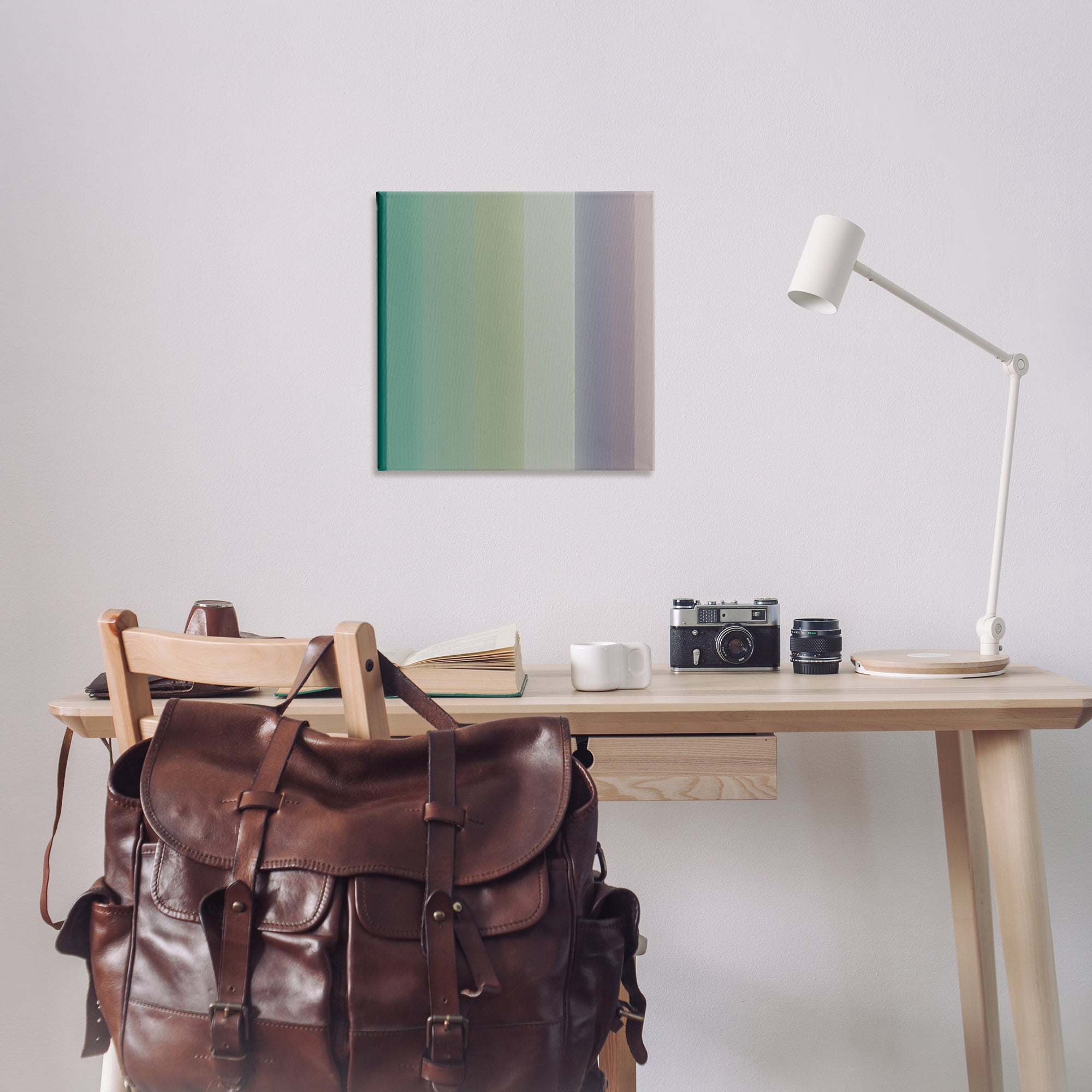 Stupell Industries Green & Purple Gradient Abstract Painting Wrapped Canvas Art Print Wall Art, 24 x 24