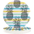 thumbnail image 1 of RYLABLUE Hand Drawn Pineapple Colorful Stripe Set of 6 Car Coaster for Drinks, Absorbent Ceramic Stone Coasters Cup Mat with Cork Base for Home Kitchen Room Coffee Table Bar Decor, 1 of 5