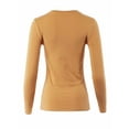 thumbnail image 3 of A2Y Women's Junior Slim Fit Basic Solid Cotton Long Sleeve V-neck Top Shirt Coffee M, 3 of 3