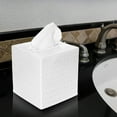 thumbnail image 6 of Monarch Abode Tissue Box Cover, Hand Hammered, Metal, Square Tissue Box Holder, White, 6 of 6