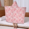 thumbnail image 5 of Strawberry Plants Fruit Milk Box Checkered Hooded Bath Towel，50"x30" for Ages 3 To 12 Kids, Quick Dry Lightweight Soft Microfiber Hood Beach Towel Cover Up for Kids, 5 of 7