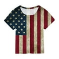 thumbnail image 2 of Uuszgmr Kid T Shirts For Boys Girls 4Th Of July Toddler Usa Flag Independence Day Patriotic Short Sleeve T Shirt 3-4 Years Blue, 2 of 4