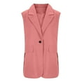 thumbnail image 7 of Dezsed Women's Sleeveless Blazers Open Front Casual Blazer Vests Solid Color Lapel Single Button Lightweight Jackets Women Pink 3XL, 7 of 7
