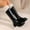 #255-Black, variant on Roncen Women's Fashion Casual Knee High Riding Boots - Winter Thick Platform Chunky Heel Snow Boots with Mid Heel & Warm Knee-High Design for Outdoor Comfort