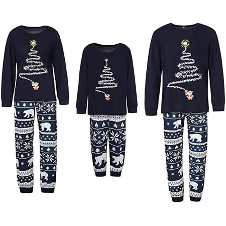 

Family Christmas Pajamas Set Elk Plaid Print Top and Pants Christmas Pjs Festival Holiday Xmas Sleepwear Set