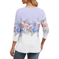 thumbnail image 5 of Jsaierl 3/4 Length Sleeve Tops for Women Summer V Neck Shirts Fashion Graphic Petite Blouses Soft Elegant T-shirts Top S-2XL, 5 of 7