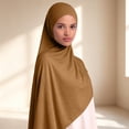 thumbnail image 2 of VISALY Instant One Piece Hijab for Women Breathable Muslim Head Scarf Soft Stretchy Prayer Hijab Lightweight Full Coverage Hijab Scarf Casual Hijab Shawl Wrap Undercap Head Wraps Coffeeone Size, 2 of 5