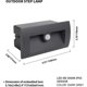 thumbnail image 2 of Nirvana Recessed wall light with motion detector for outdoor use - 6 W - LED IP65 - waterproof - 3000 K - warm white - aluminum - dark gray, 2 of 5