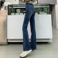 EFGYYF Crop Jeans for Women Women's Fashion Solid Color Slim Slim
