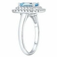 thumbnail image 3 of Pompeii 8x6mm Aquamarine & Diamond Halo Ring 14k White Gold (G/H,SI1-SI2), 3 of 4