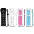 thumbnail image 2 of Wii Controller 4-Piece Set, Wii Remote Replacement, Compatible with Nintendo Wii/Wii U with Silicone Case and Wrist Strap. (dark blue/red/light blue/p, 2 of 2
