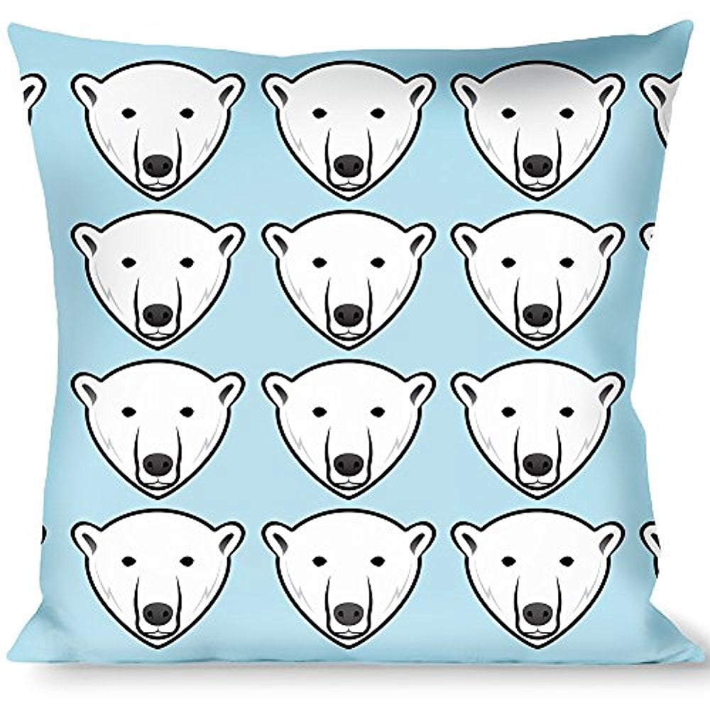Buckle-Down Throw Pillow - Polar Bear Repeat Baby Blue