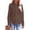 Dark Brown, variant on Women'S Button Down Shirts Long Sleeve Dress Shirt Collared Work Office Solid Blouses Corset Tops Black L