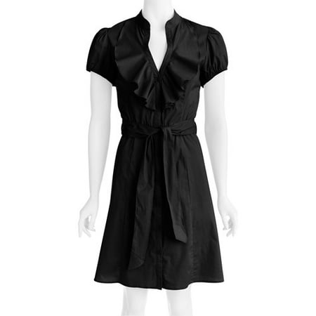 Susie Rose Collection Womens Plus-Size Ruffle-Front Woven Dress ...