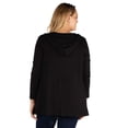 thumbnail image 6 of Plus Size Open Front Hooded Pocket Cardigan, 6 of 6