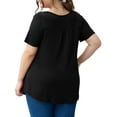 thumbnail image 5 of a.Jesdani Womens Plus Size Tunic Tops Short Sleeve Casual Floral Henley Shirts m-4x, 5 of 11
